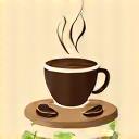 Icon representing quality coffee beans and a coffee cup